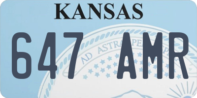KS license plate 647AMR