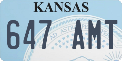 KS license plate 647AMT