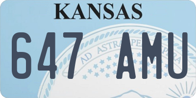 KS license plate 647AMU