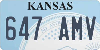 KS license plate 647AMV