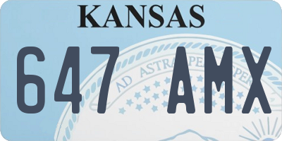 KS license plate 647AMX