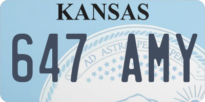 KS license plate 647AMY