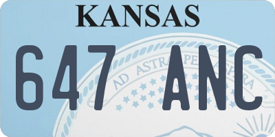 KS license plate 647ANC