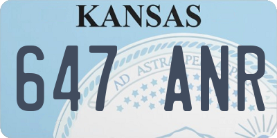 KS license plate 647ANR