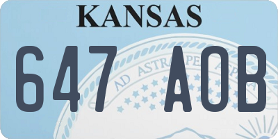 KS license plate 647AOB