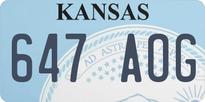 KS license plate 647AOG