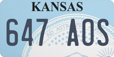 KS license plate 647AOS