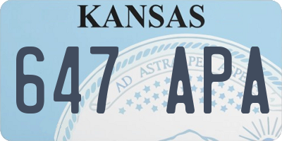 KS license plate 647APA