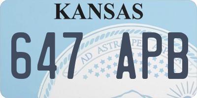 KS license plate 647APB