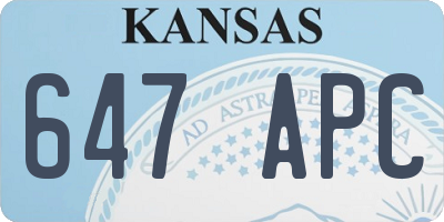 KS license plate 647APC