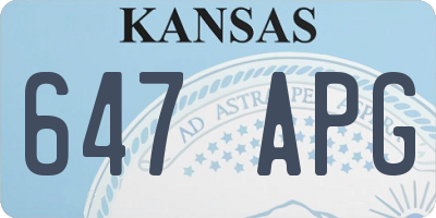 KS license plate 647APG