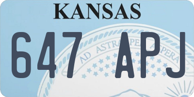 KS license plate 647APJ