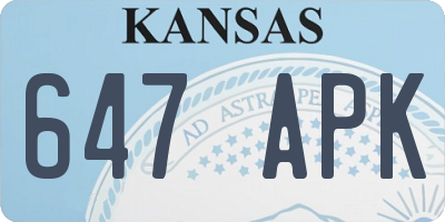 KS license plate 647APK