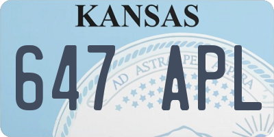 KS license plate 647APL