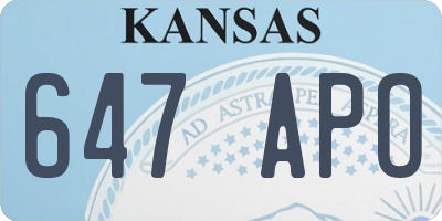 KS license plate 647APO