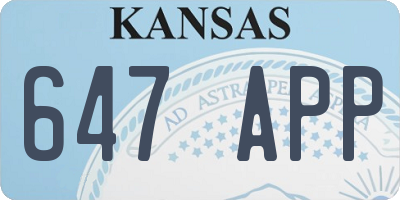 KS license plate 647APP