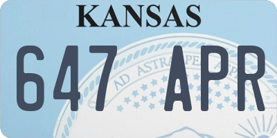 KS license plate 647APR