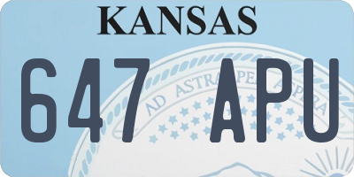 KS license plate 647APU
