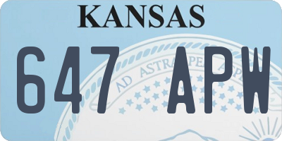 KS license plate 647APW
