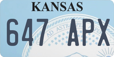 KS license plate 647APX