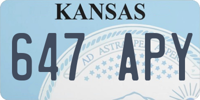 KS license plate 647APY