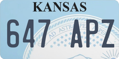 KS license plate 647APZ