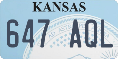 KS license plate 647AQL