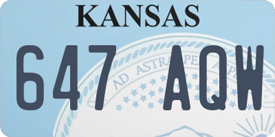 KS license plate 647AQW