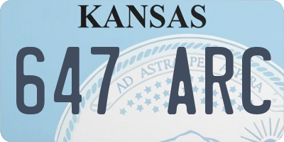 KS license plate 647ARC