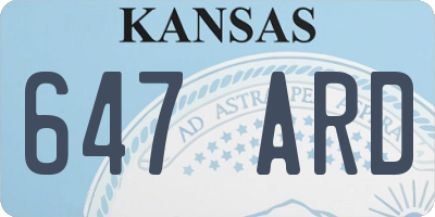 KS license plate 647ARD