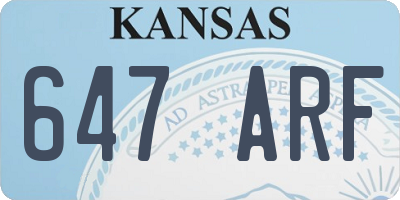 KS license plate 647ARF