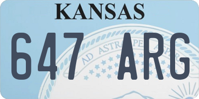 KS license plate 647ARG
