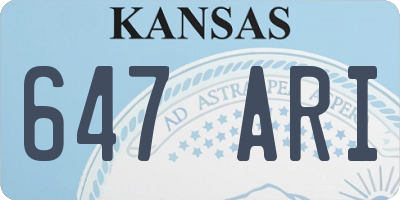KS license plate 647ARI