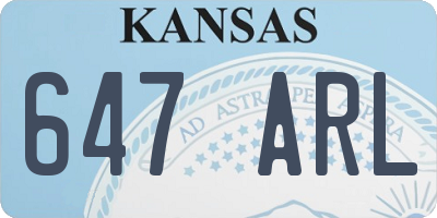 KS license plate 647ARL