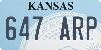 KS license plate 647ARP