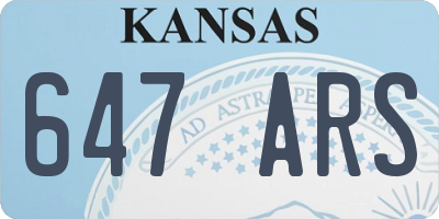KS license plate 647ARS