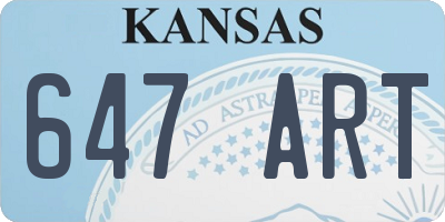 KS license plate 647ART