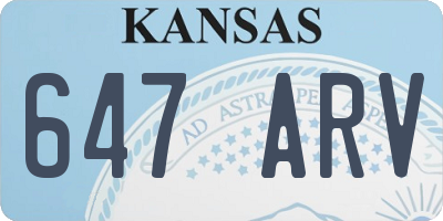 KS license plate 647ARV