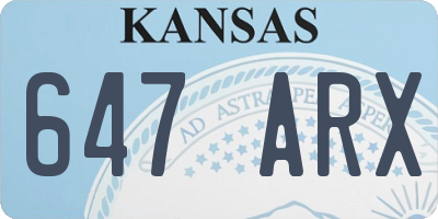 KS license plate 647ARX