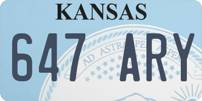 KS license plate 647ARY