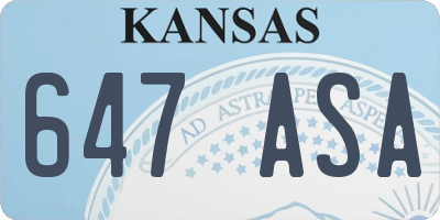 KS license plate 647ASA