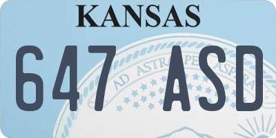 KS license plate 647ASD