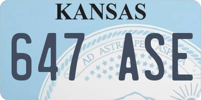 KS license plate 647ASE