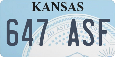 KS license plate 647ASF