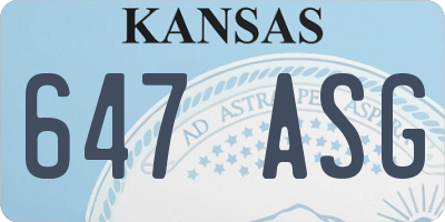 KS license plate 647ASG