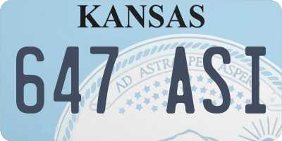 KS license plate 647ASI