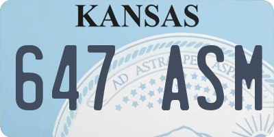 KS license plate 647ASM