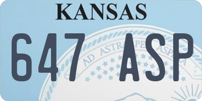 KS license plate 647ASP