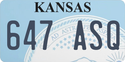 KS license plate 647ASQ