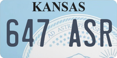 KS license plate 647ASR